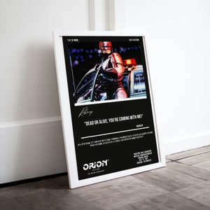 Póster de la película Robocop / Frases de películas / Póster minimalista de la película / Impresión de arte retro vintage / Impresión de arte de pared / Decoración del hogar / Póster imprimible