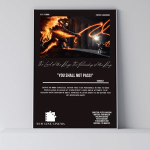 Il Signore degli Anelli / Citazioni di film / Poster di film minimalisti / Stampa artistica retrò vintage / Stampa artistica da parete / Arredamento per la casa / Poster stampabile
