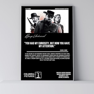Django Livre | Citação de Filme | Cartaz de Filme Minimalista | Impressão de Arte Retro Vintage | Impressão de Arte de Parede | Decoração de Casa | Cartaz para Imprimir | Cartaz
