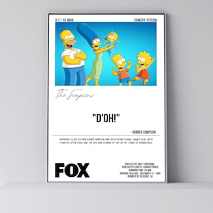 I Simpson / Citazioni di film / Poster minimalista di film / Stampa artistica retrò vintage / Stampa artistica da parete / Arredamento per la casa / Poster stampabile / Serie TV