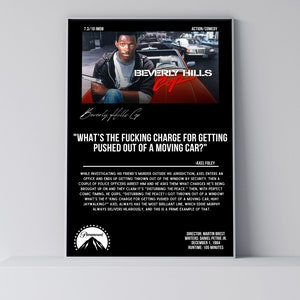 Beverly Hills Cop / Citazione del film / Poster minimalista del film / Stampa artistica retrò vintage / Stampa artistica da parete / Arredamento per la casa / Poster stampabile