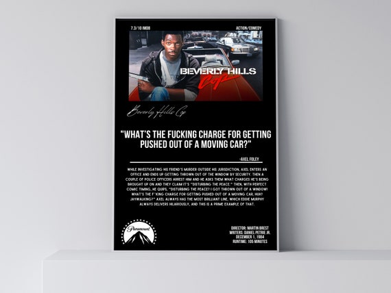 Beverly Hills Cop Movie Quote Minimalist Movie Poster Vintage Retro Art  Print Wall Art Print Home Decor Printable Poster - Etsy
