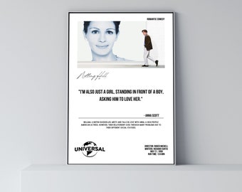 Notting Hill | Movies Quotes | Minimalist Movie Poster | Vintage Retro Art Print | Wall Art Print | Home decor | Printable Poster