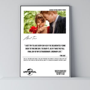 Póster de la película About Time / Citas de películas / Póster de película minimalista / Impresión de arte retro vintage / Impresión de arte de pared / Decoración del hogar / Póster imprimible
