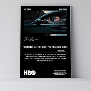 Cita de la serie de televisión The Wire de HBO / Póster de película minimalista / Impresión de arte retro vintage / Impresión de arte de pared / Decoración del hogar / Póster imprimible / Póster