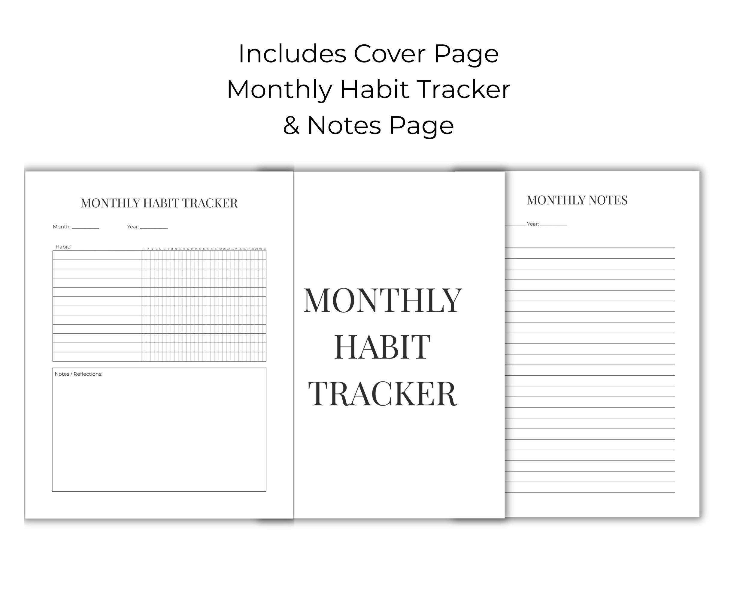 Minimal Monthly Habit Tracker | Clean Layout, Productivity Planner (PDF ...