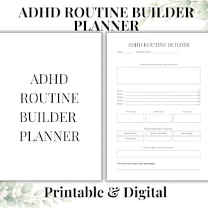 ADHD-routinebouwer planner afdrukbaar | Eenvoudige gewoonte- en routinetracker | A4 US Letter (pdf)