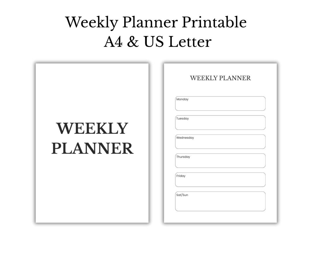 Minimal Weekly Planner Printable | A4, US Letter (digital Download) - Etsy