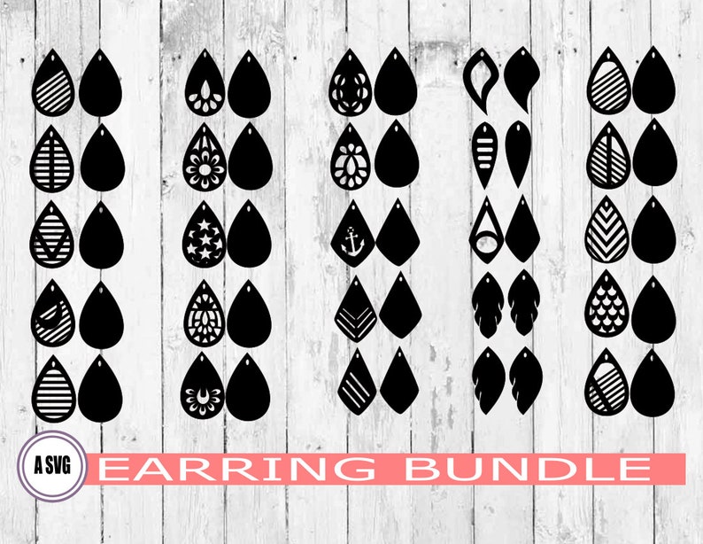 Earrings SVG Leather Earring SVG Earring SVG Bundle Earring - Etsy