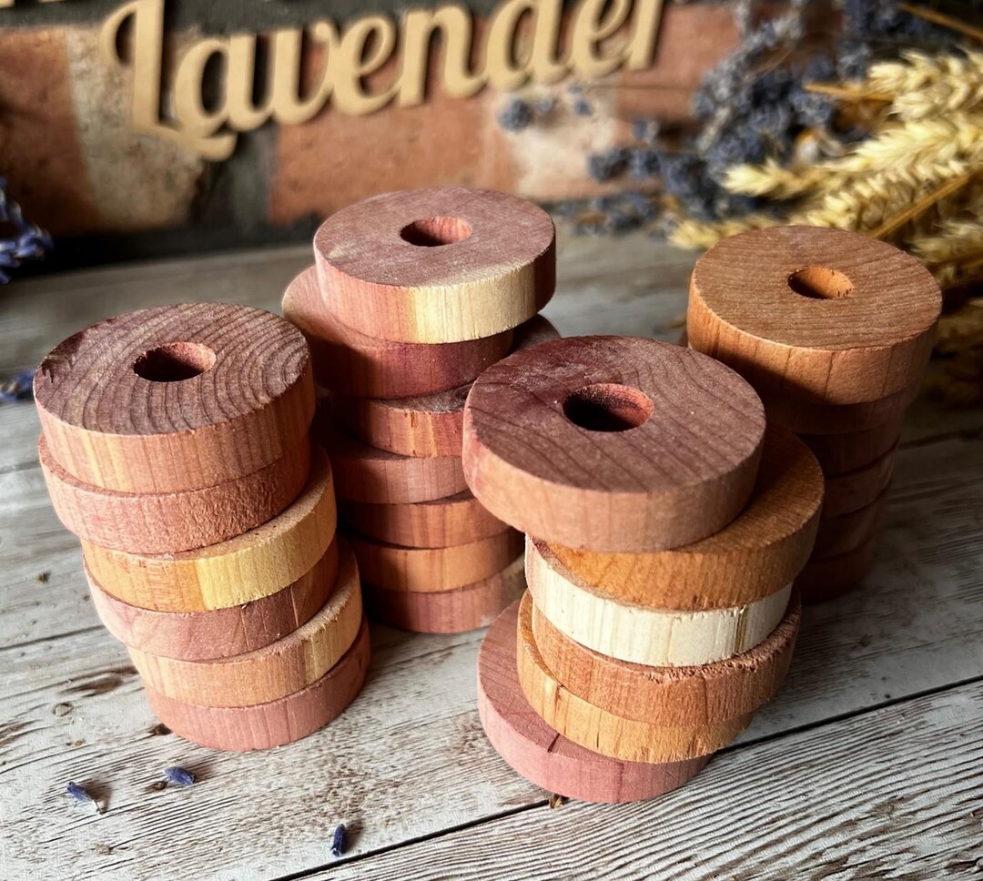 24 Cedar Wood Rings Moth Prevention Clothes Hanger Rings - Etsy UK