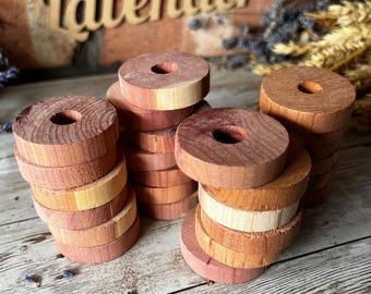 24 Cedar Wood Rings Moth Prevention Clothes Hanger Rings