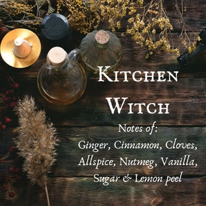 Kitchen Witch Hand Poured Candle, Autumn Magic Collection Candles, Warm Autumn Spices, Ginger, Cinnamon, Cloves, Nutmeg, Allspice