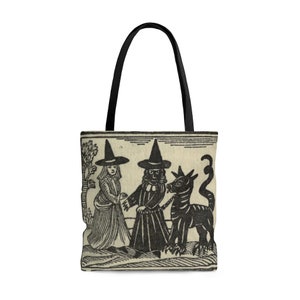 Vintage Witch Tote Bag: 1896 Devil Illustration