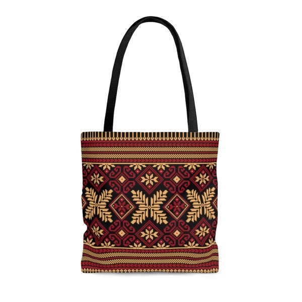 Baltic Folk Art Tote, Slavic Style Bag, European Traditional Embroidery Style Satchel