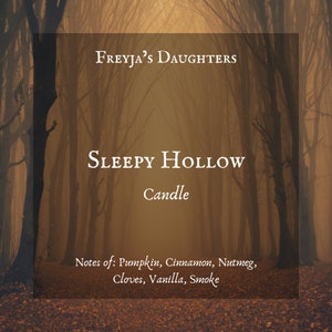 Vela Sleepy Hollow, Velas de las Hijas de Freyja, Calabazas, Especias y Misterio