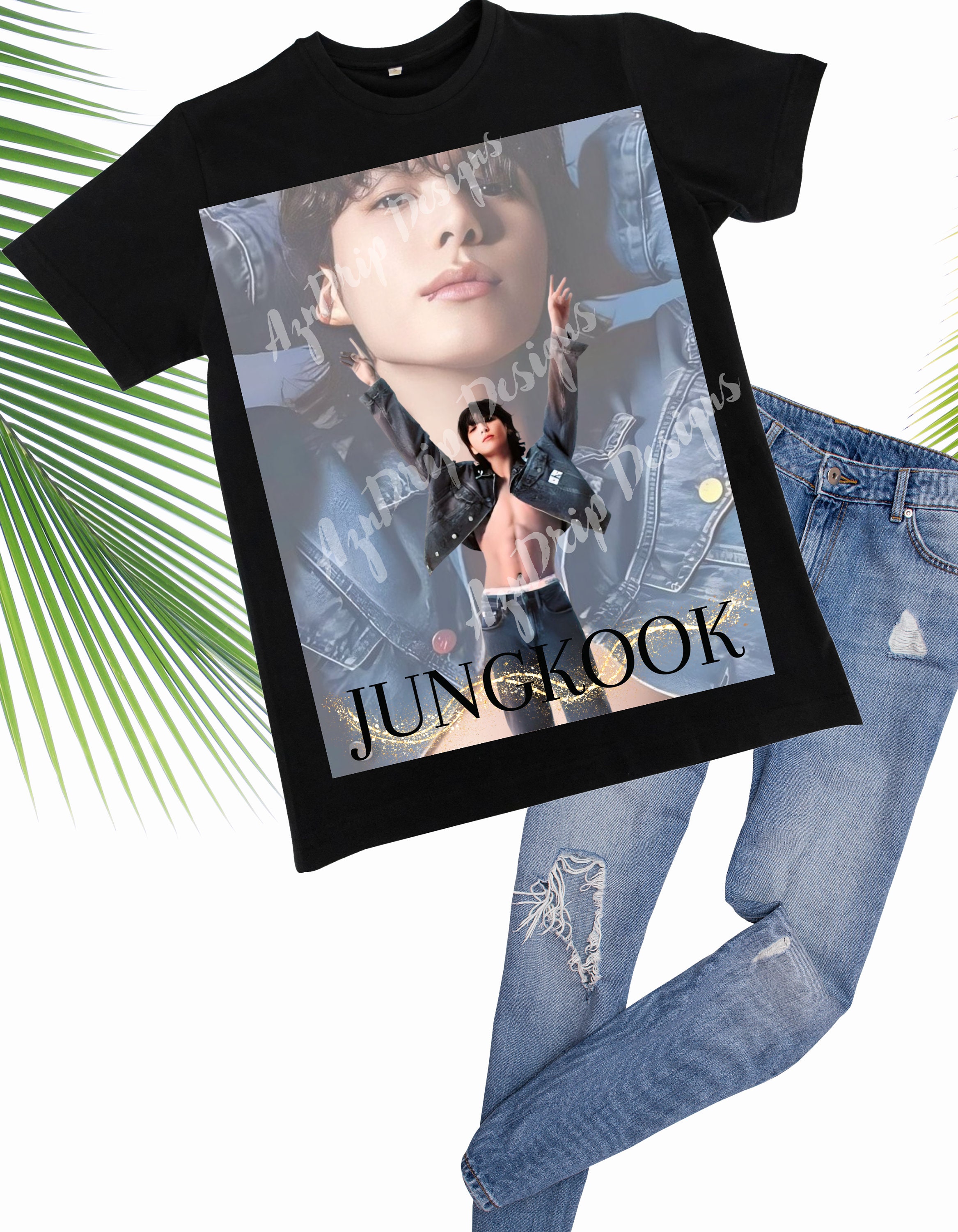   Jung Kook Tシャツ ブラック　 XSサイズ Black S- 5x Custom Design (unisex) JUNGKOOK T-shirts - Etsy