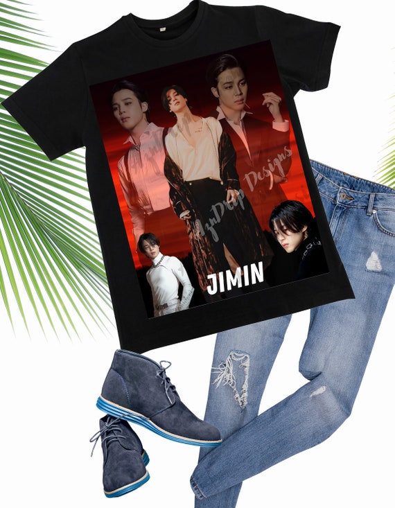 Black S- 5x Custom Design BTS Jimin T-shirt (unisex) - Etsy