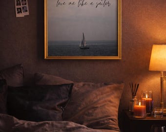 Minimalist Coastal Print | Moody Sailor Quote Wall Art (Digital Download)