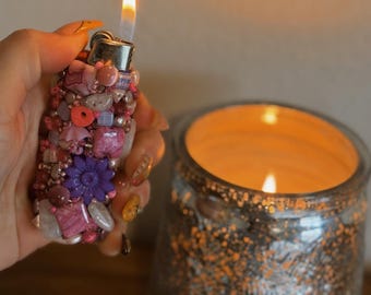 PINK n PURPLE || Bedazzled Rhinestone Lighter