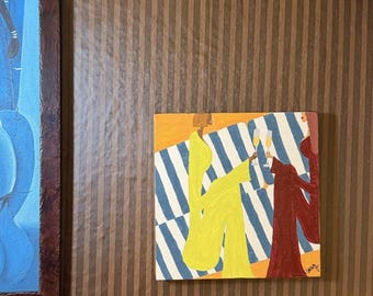 Champagne Toast – Original Acrylic Painting on Canvas | Girls Dinner Party Art | Colorful Contemporary Artwork