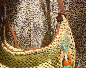 Colorful Beaded Safety Pin Bag Charm | Vintage-Inspired Purse Charm | Eclectic Handmade Accessory