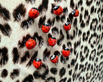 Handmade Ladybug Magnets | Whimsical Cottagecore Kitchen Decor (Set of 5)