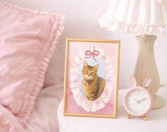 Custom Vintage Pet Portrait | Personalized Dog Cat Wall Art (Digital Download)