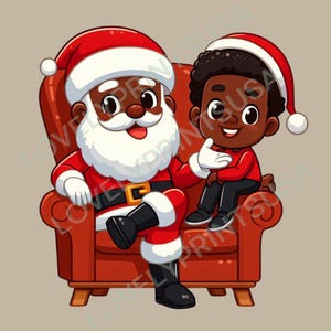 African American Santa Claus, African American Santa, Santa Claus Clipart, Black Santa Claus, Black Santa png, Melanin Santa Png, Christmas