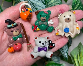 Scary Bears Handmade Miniature Clay Magnet Set