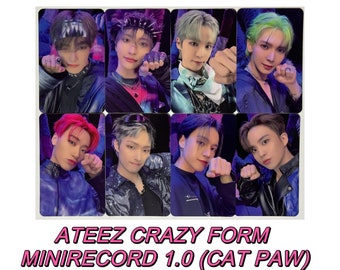ateez minirecord ribbon コンプリート コールカード ATEEZ [official] Minirecord 1.0 Cat Paw Crazy Form Lucky