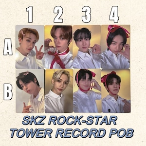 Stray Kids [Official] Tower Records POB Rock-Star Photocard SKZ Felix Hyunjin Lee Know Bang Chan Changbin I.n Han Japan Record Ribbon