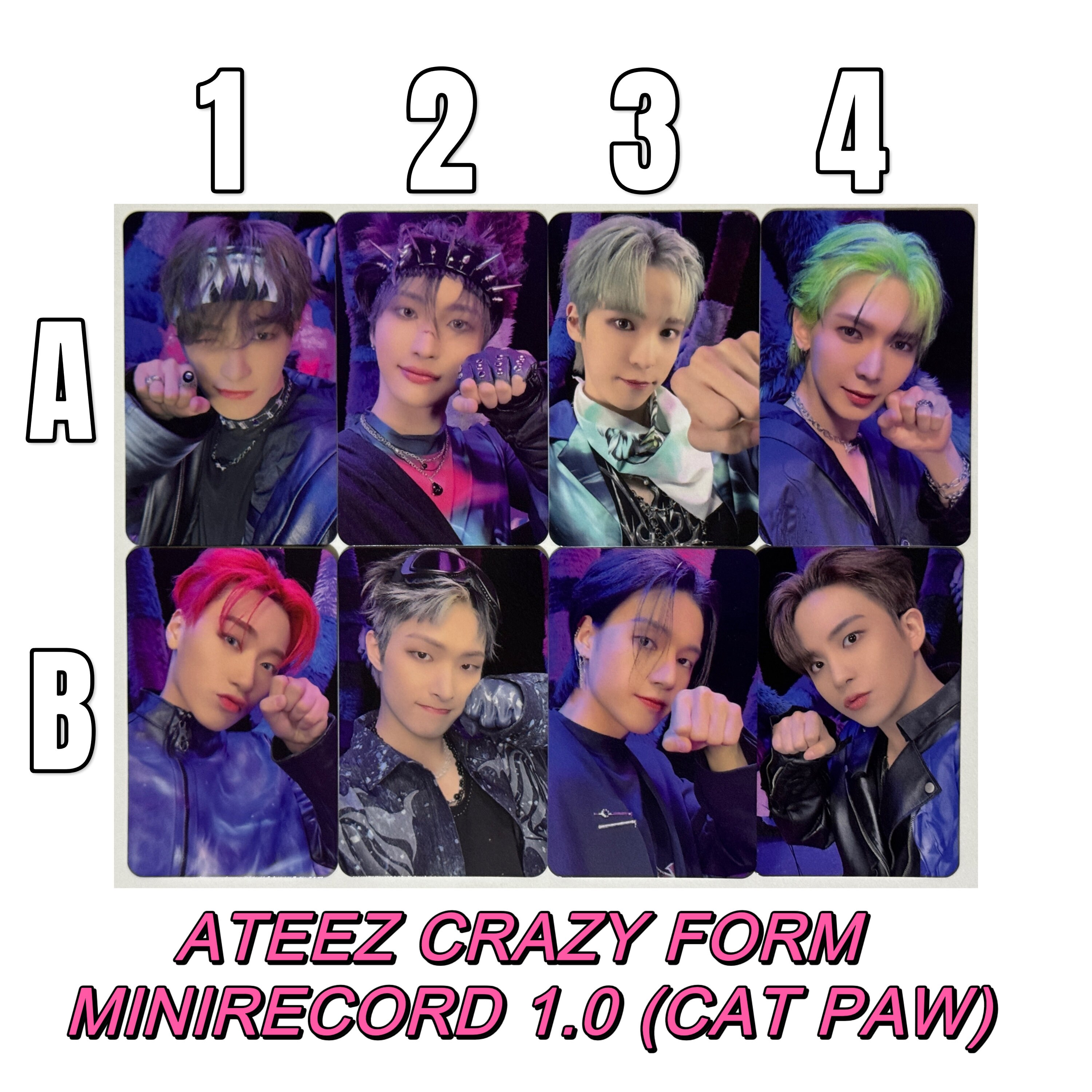 124 Cartes Photo ATEEZ Golden Hour Part.3 - Album Collection Fans - 60 Cartes + 64 Autocollants