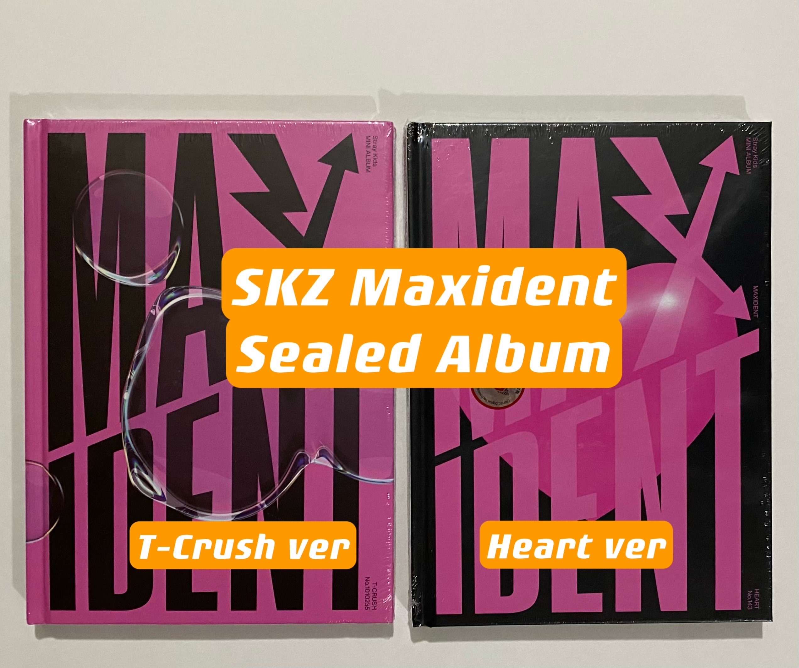 SKZ Official Stray Kids Mini Album Maxident Standard Edition T-crush/heart  Ver Sealed New Unopened 