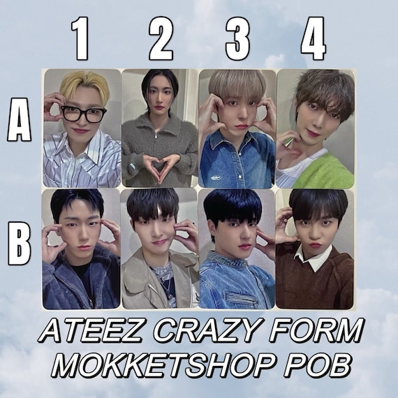 コリアグランドセール ATEEZ [official] Mokketshop Crazy Form POB Preorder World タレントカード