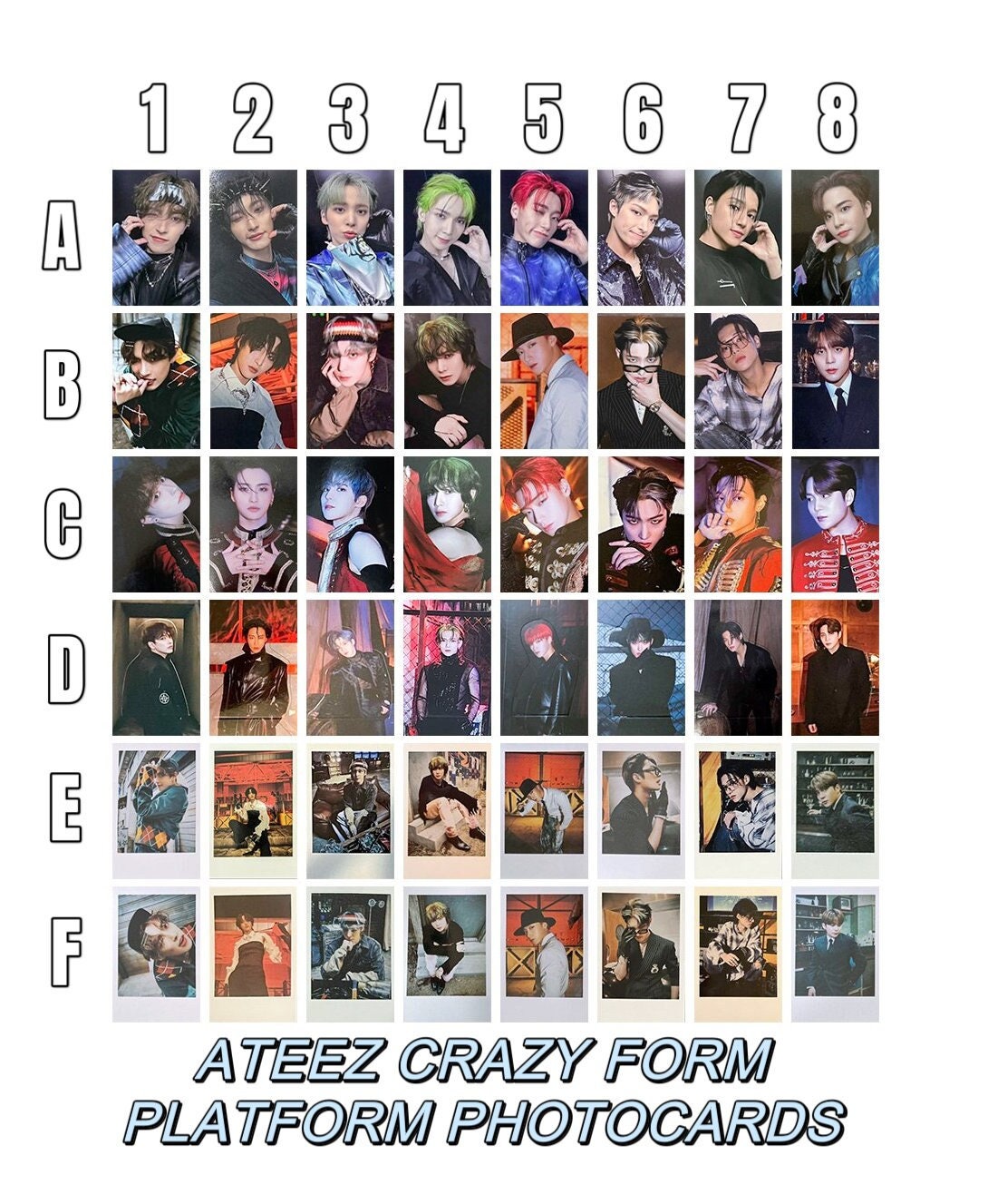 ATEEZ [Official] Crazy Form Platform Photocard Ep:Fin Will Album POB San  Wooyoung Mingi Hongjoong Yeosang Seonghwa Jongho Yunho polaroid