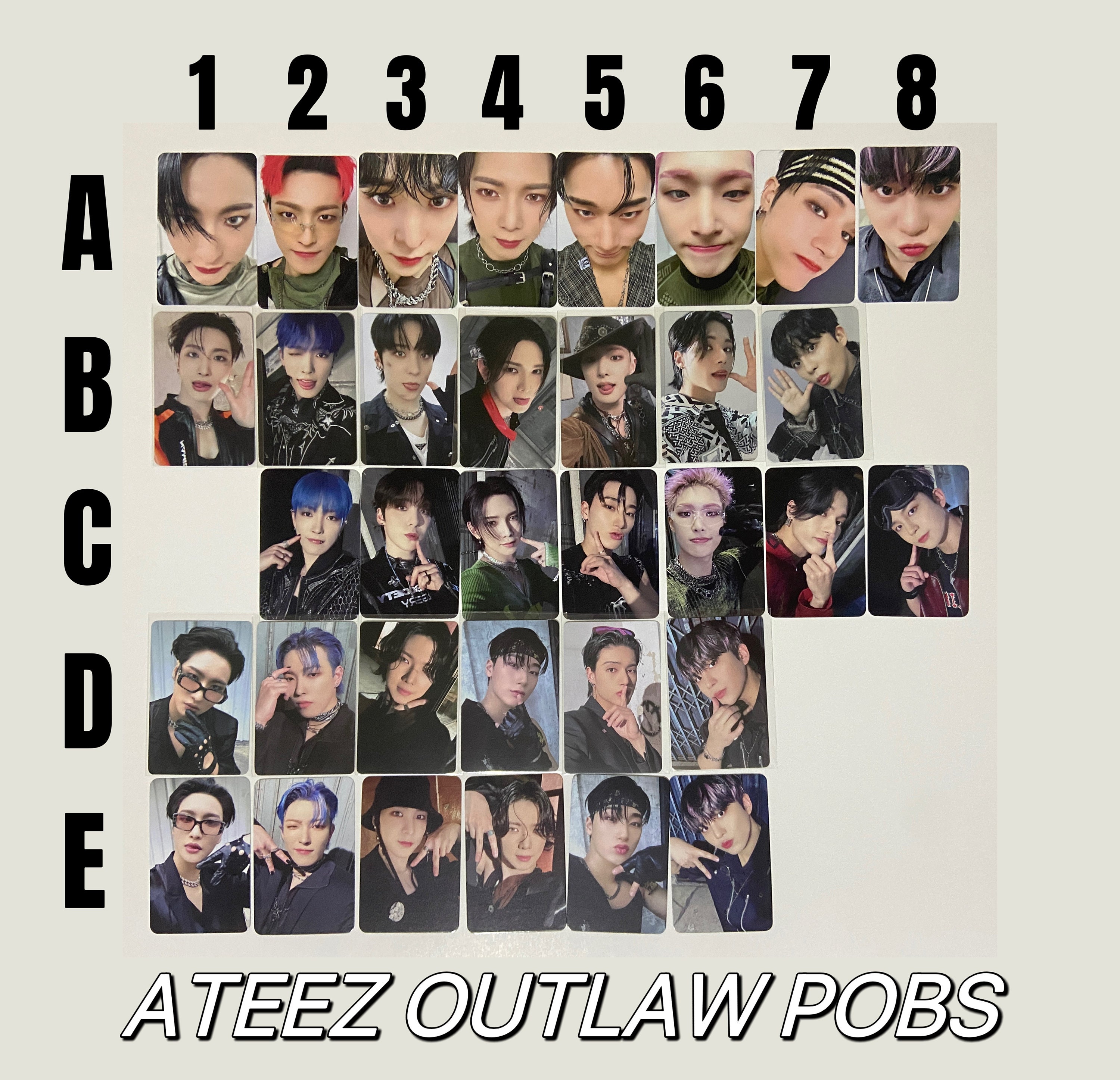 Ateez The World Ep 2 Outlaw Makestar Photocard Bundle photocard-photo-card-template-photo-cards