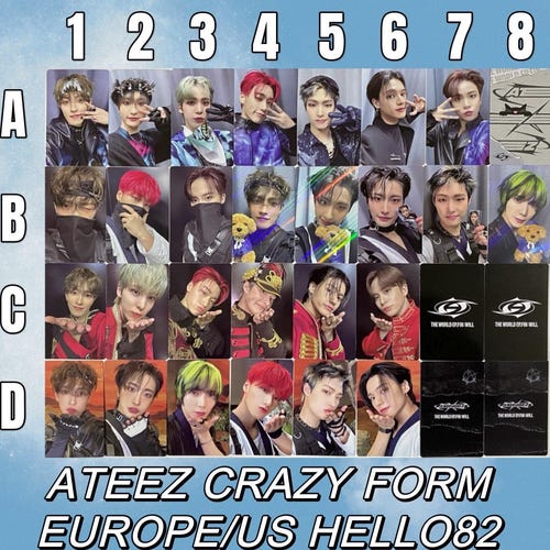 Ateez Hello82 LA Fansign the World Fin PC Sets - Etsy