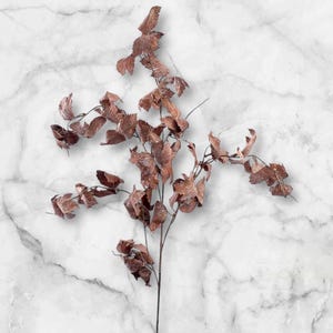 Artificial Fall Leaf Branches for floral arrangements (3 stem bundle, Fall Vases leaf stems, Artificial faux floral stems, Fall Leaf Branch