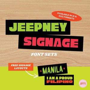 Jeepney Signage Letters AI e SVG Set – Copiar e colar design inspirado nas Filipinas