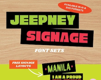 Jeepney Signage Letters AI and SVG Set – Copy Paste Filipino-Inspired Design