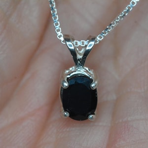 Sapphire Necklace 1.32 Carat September Dark Blue Birthstone Pendant Certified Genuine Real Natural Sterling Silver Jewelry Gift For Her SN69