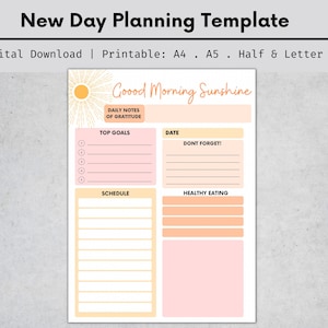 Daily planner printable, personal planner template, motivation planner, daily to do list