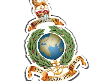 The Royal Marines Sticker - Royal Navy - Commando Globe Laurel