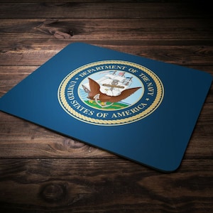 United States Navy Crest Mousemat - Usa - Us Usn Mouse Pad Mat