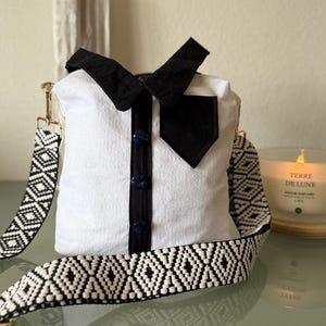Petit sac à main coton original, en forme de chemise