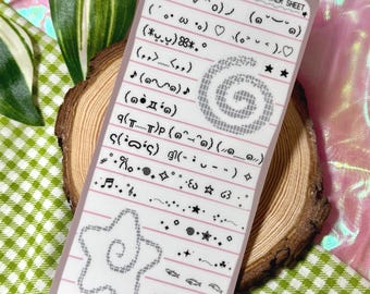 Hoja de pegatinas inspiradas en Kaomoji Pictochat para agendas y diarios - Vinilo mate impermeable