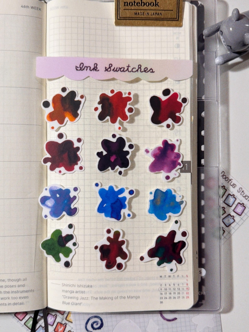 Ink Swatches Sticker Sheet - Clear Back Vinyl - Etsy