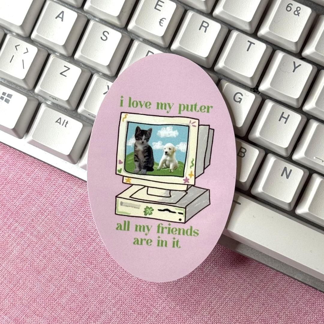 I Love My Computer Sticker - Y2K Frutiger Aero Glossy Vinyl Sticker - Etsy
