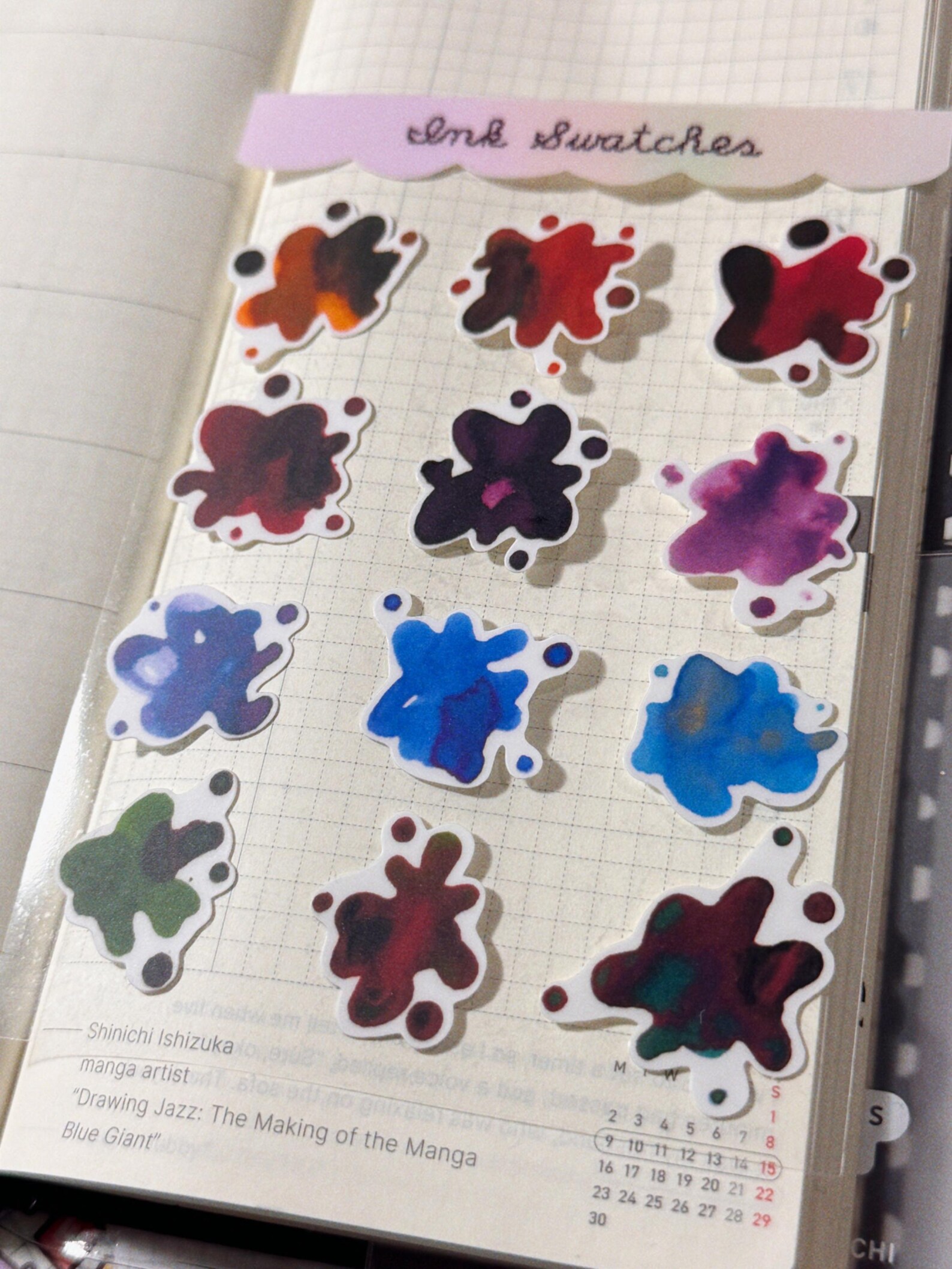 Ink Swatches Sticker Sheet - Clear Back Vinyl - Etsy