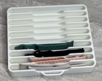 Apple Watch Band Tray | BandBox Organizer | Watch Band Storage Holder | 3D Printed Desk Organizer | Smartwatch Strap Display Tray